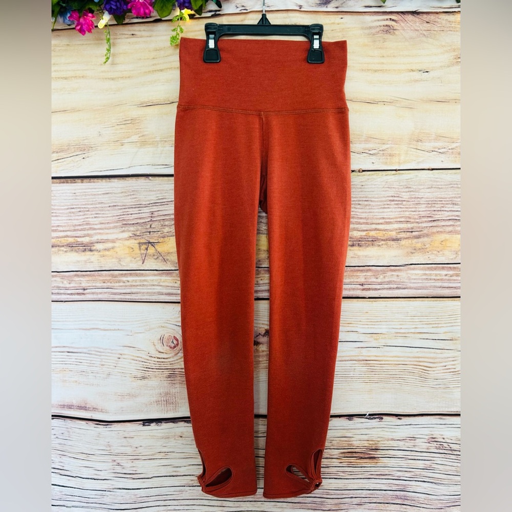 Aerie Burnt Orange Cotton Blend Cut Out Cotton Blend Capri / Cropped Legging XS
